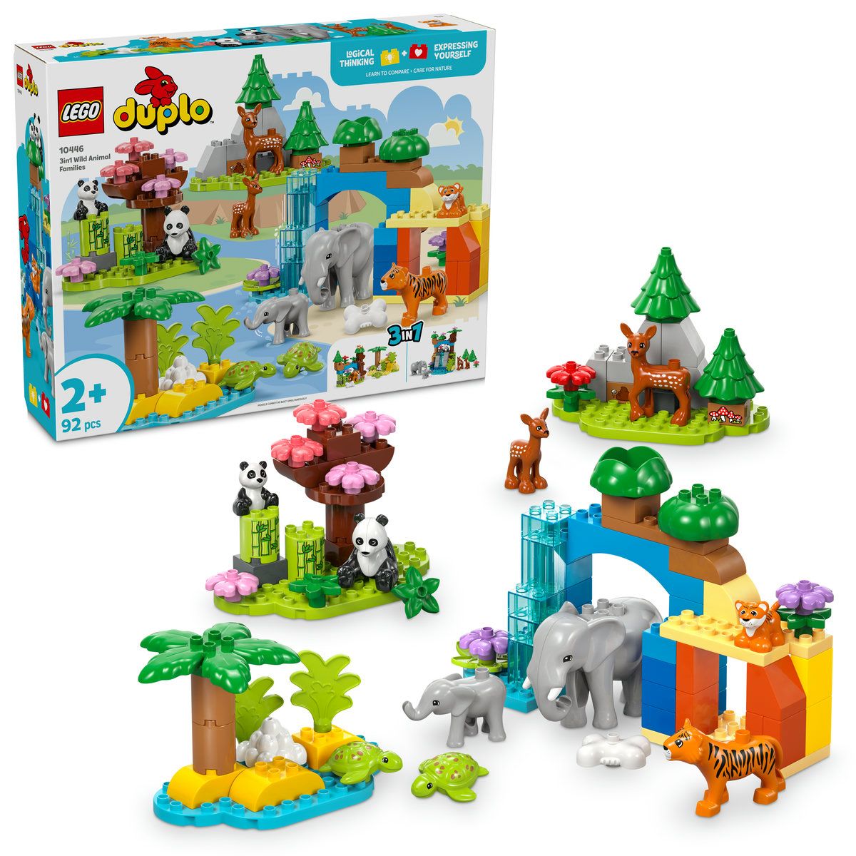 LEGO DUPLO FAMILII DE ANIMALE SALBATICE 3 ÎN 1 10446 - imagine 2