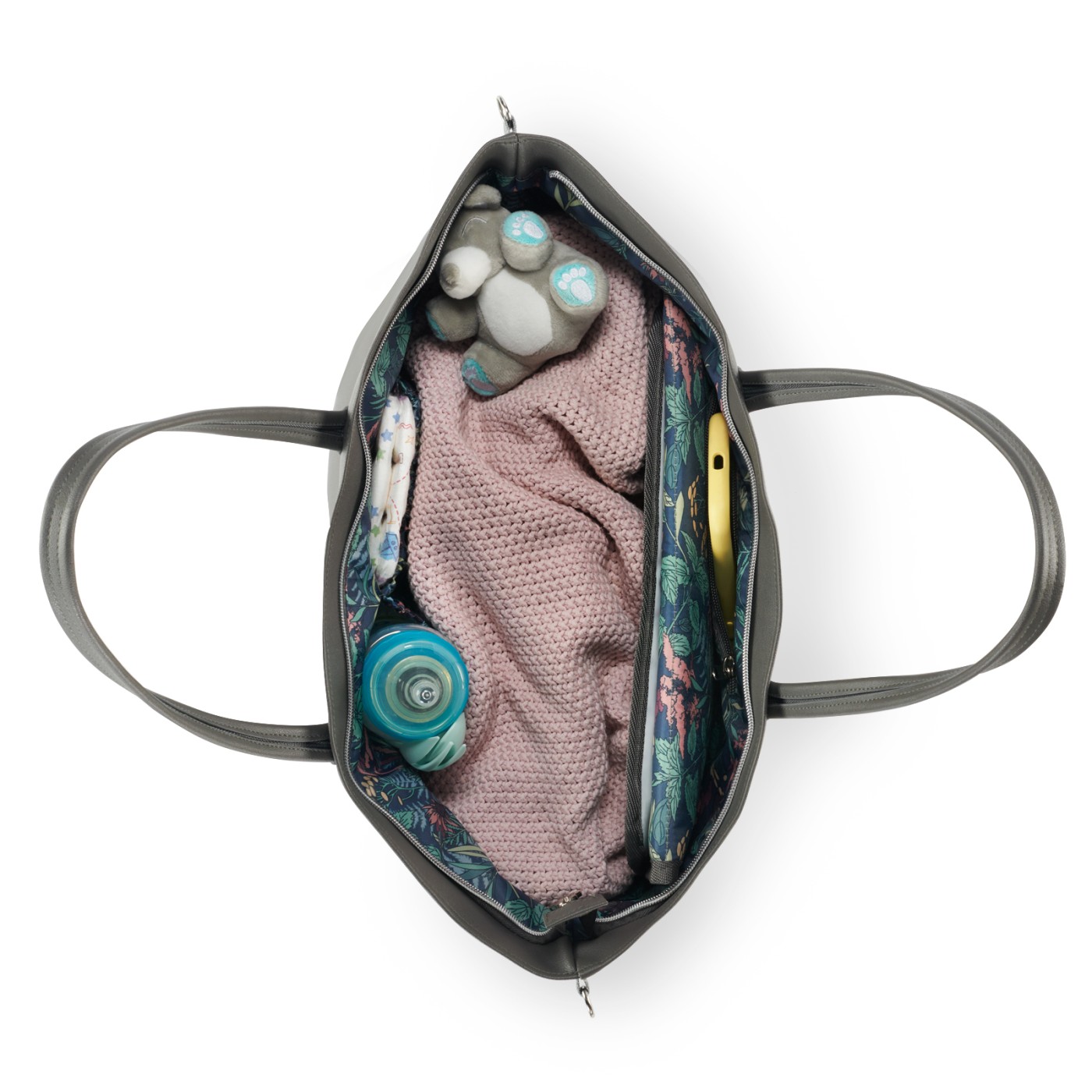 GEANTA MULTIFUNCTIONALA MAMICI KINDERKRAFT TREASUREPACK, DARK GREY - imagine 2