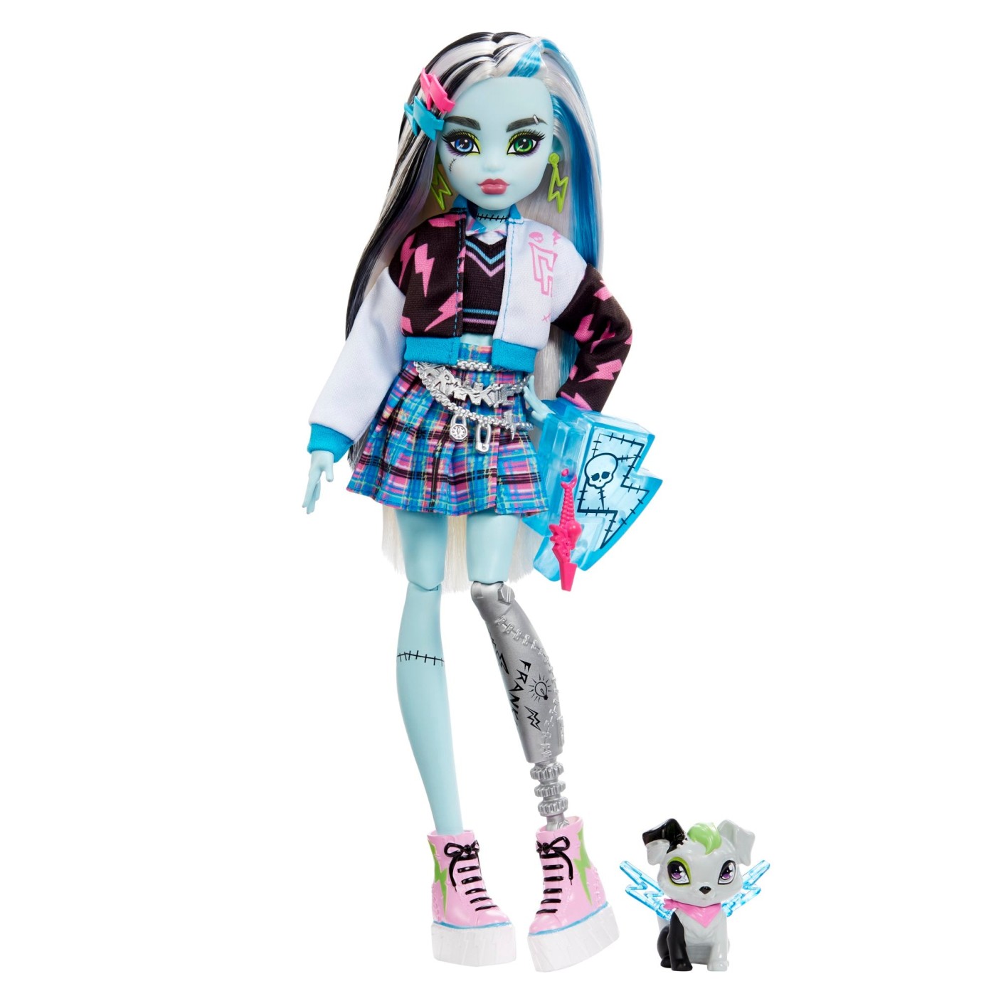 MONSTER HIGH PAPUSA FRANKIE STEIN CU ANIMALUT SI ACCESORII - imagine 2