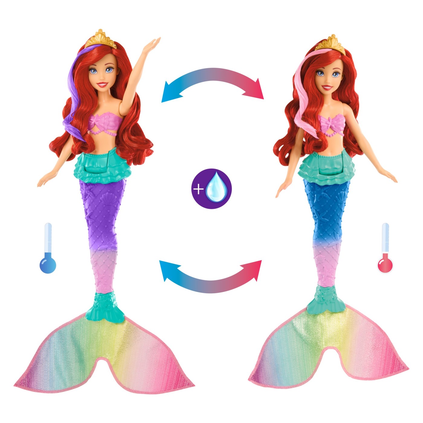 DISNEY PRINCESS PAPUSA PRINTESA ARIEL SIRENA - imagine 3
