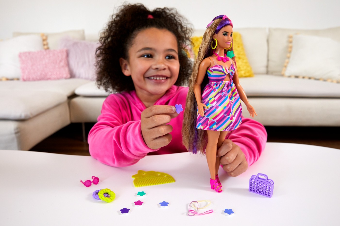 BARBIE TOTALLY HAIR PAPUSA BARBIE SATENA - imagine 4
