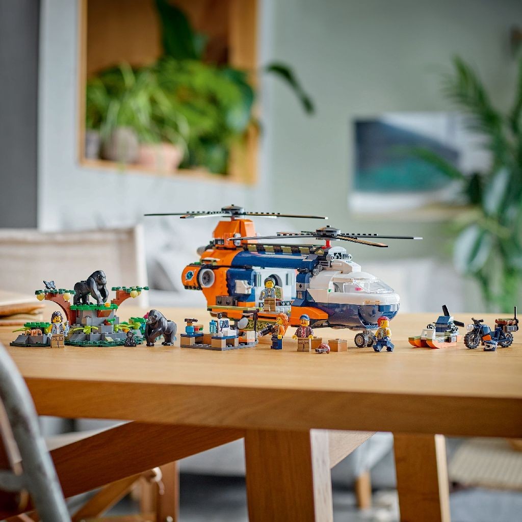 LEGO CITY ELICOPTERUL UNUI EXPLORATOR AL JUNGLEI LA TABARA DE BAZA 60437 - imagine 5