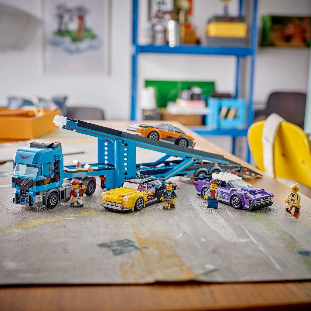 LEGO CITY CAMION TRANSPORTOR DE MASINI SPORT 60408 - imagine 5