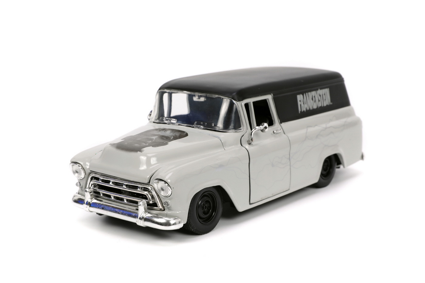 SET MASINUTA 1957 CHEVY SUBURBAN SI FIGURINA FRANKENSTEIN - imagine 5
