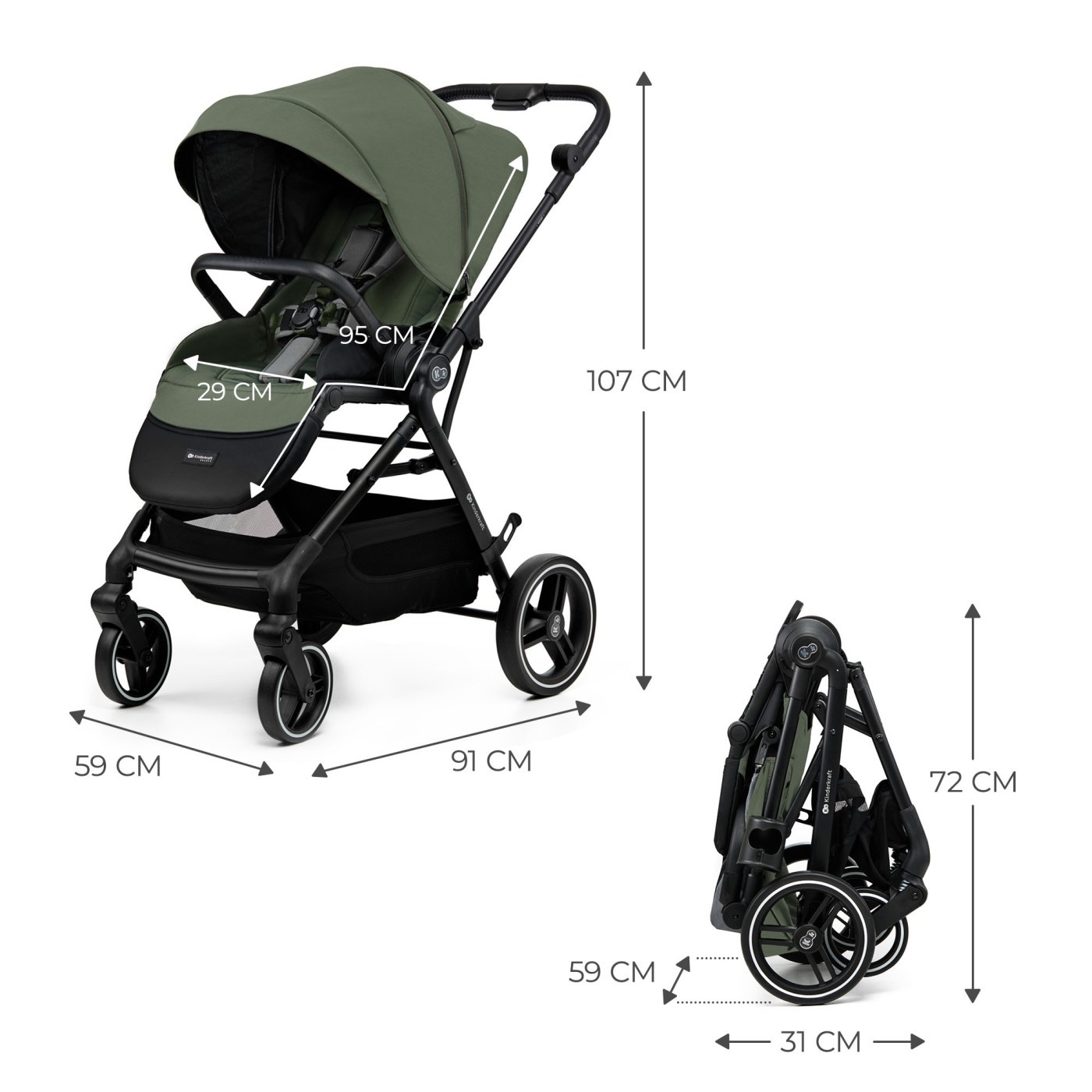 CARUCIOR SPORT KINDERKRAFT YOXI, GREEN - imagine 6