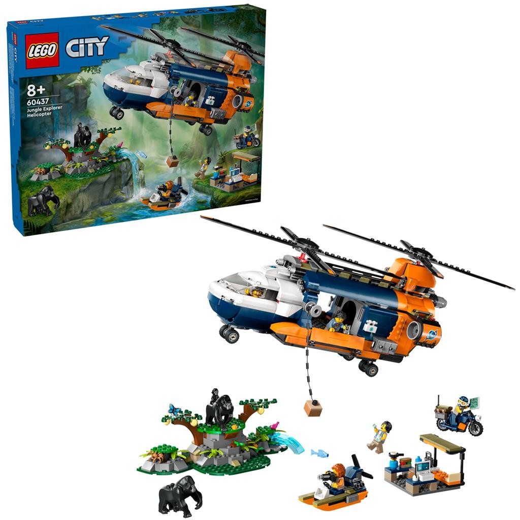 LEGO CITY ELICOPTERUL UNUI EXPLORATOR AL JUNGLEI LA TABARA DE BAZA 60437 - imagine 6