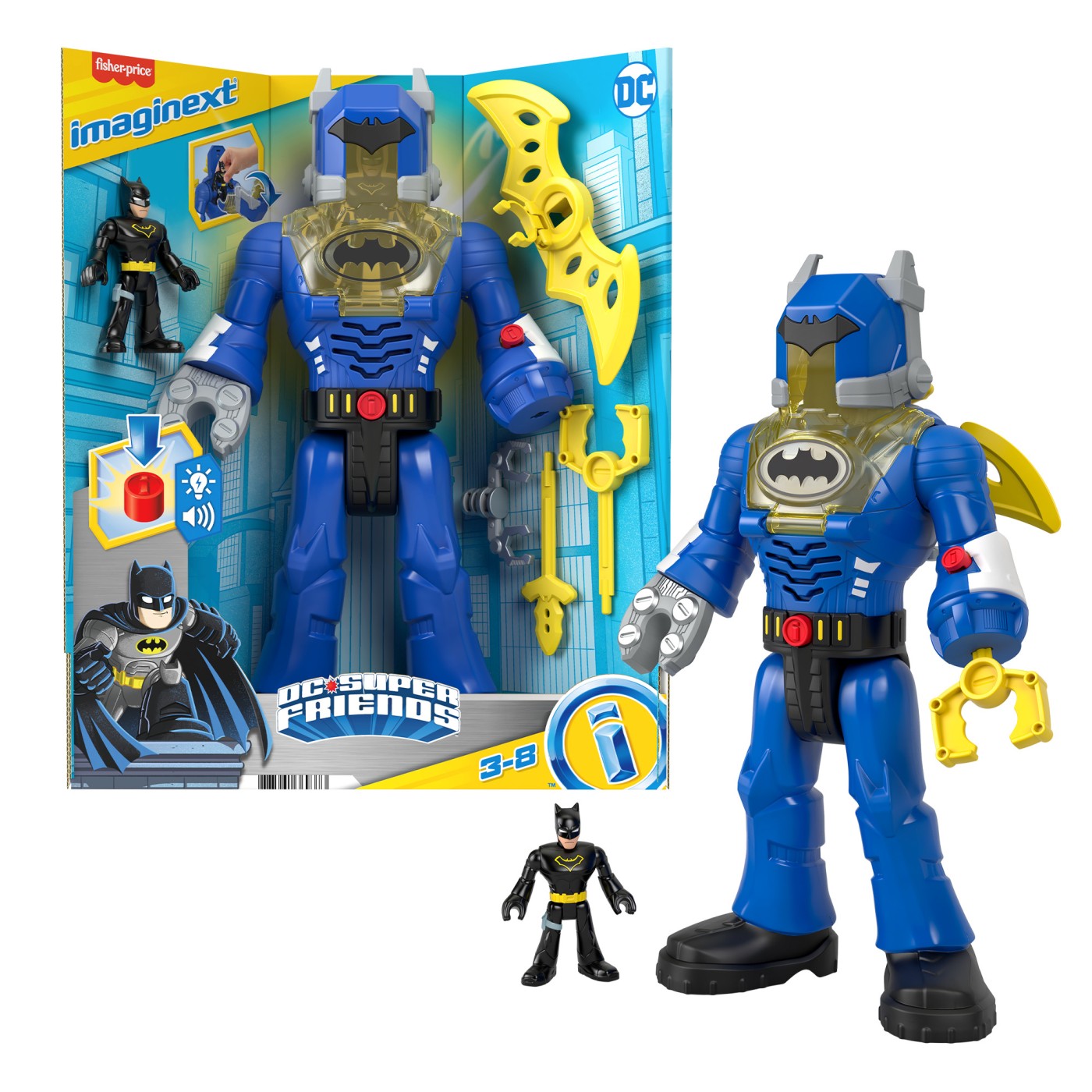 FISHER PRICE IMAGINEXT DC SUPER FRIENDS ROBOT BATMAN 30CM - imagine 7