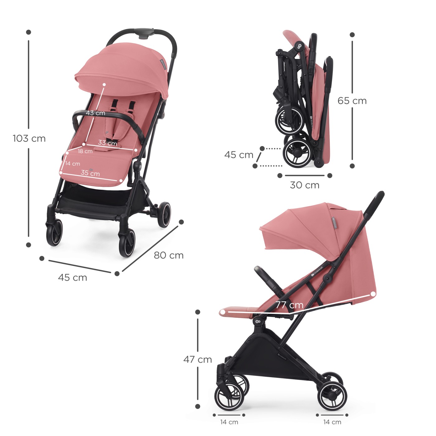 CARUCIOR SPORT KINDERKRAF INDY2, DHALIA PINK - imagine 8