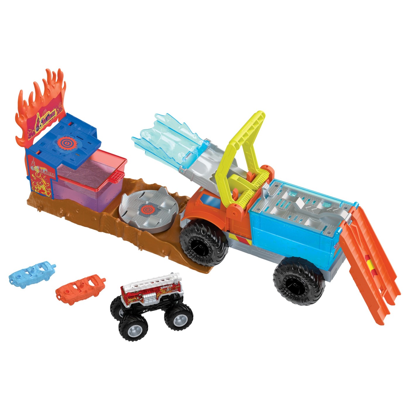 HOT WHEELS MONSTER TRUCK ARENA SMASHERS COLOR SHIFTERS SALVAREA LUI 5ALARM - imagine 6
