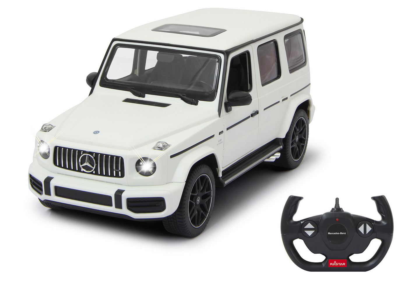 MASINA CU TELECOMANDA MERCEDES-BENZ G63 ALB SCARA 1 LA 14 - imagine 4
