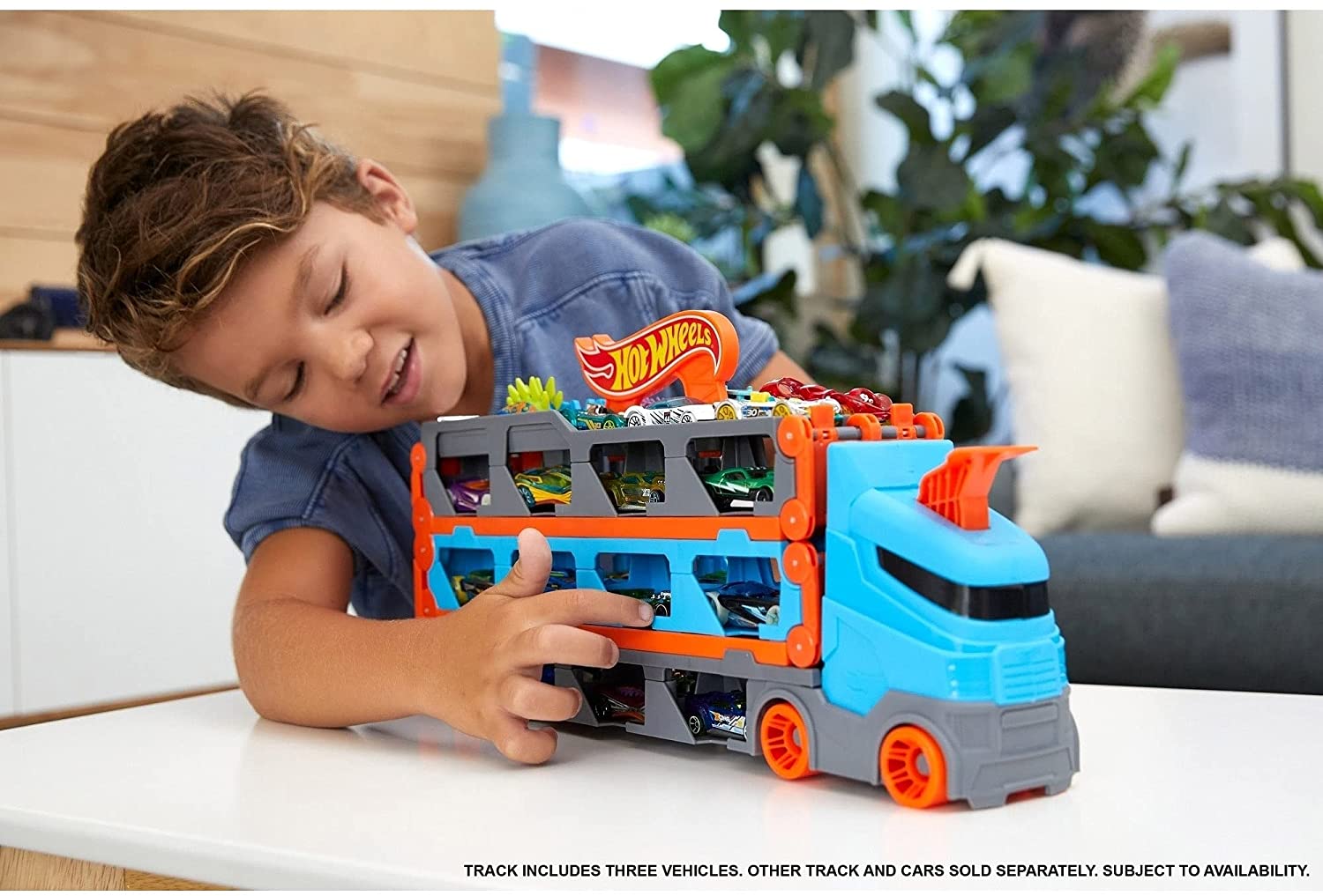 HOT WHEELS 2 IN 1 MEGA TRANSPORTATOR MASINI PISTA - imagine 6