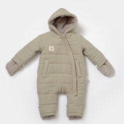Salopeta de iarna pentru bebelusi, Winter muselin, Verde, BabyCosy