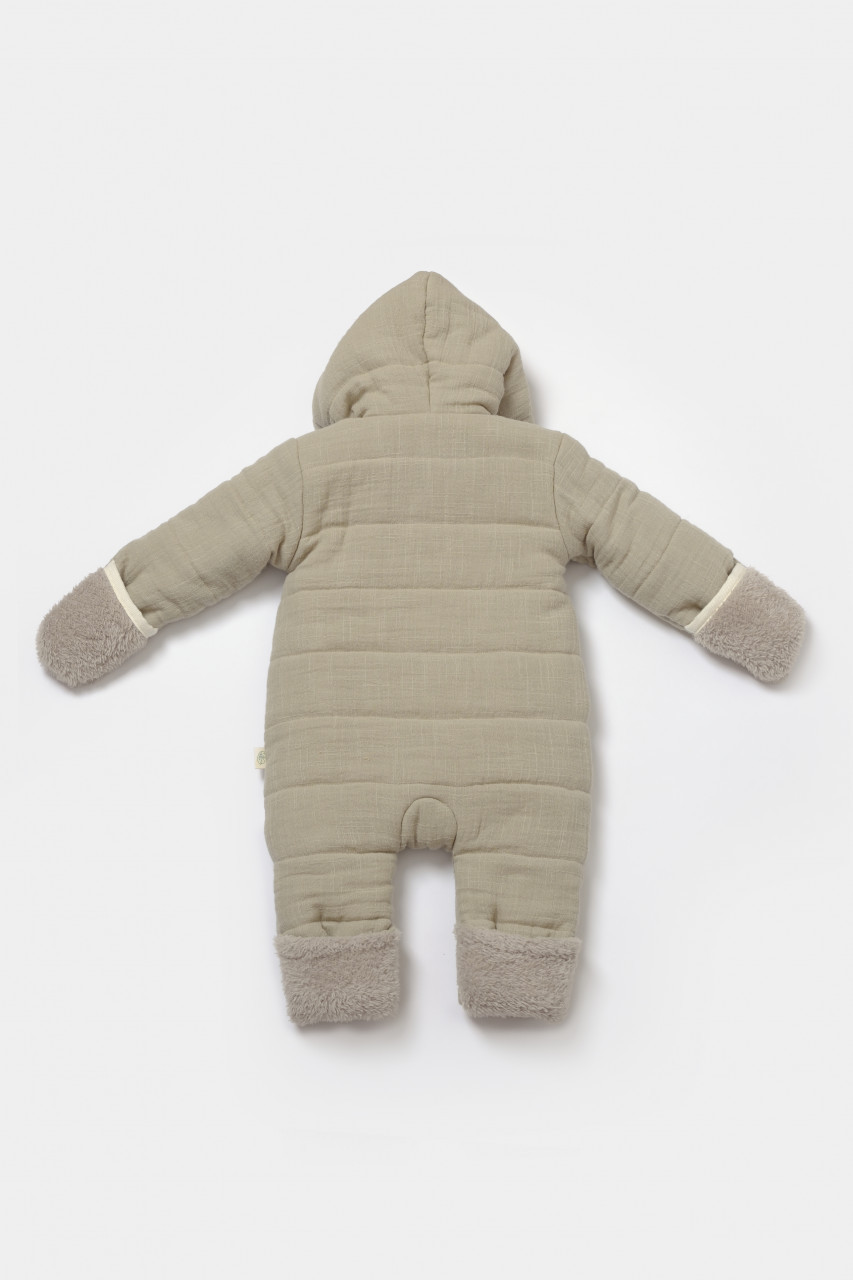 Salopeta de iarna pentru bebelusi, Winter muselin, Verde, BabyCosy - imagine 2