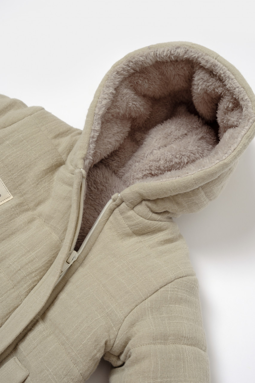 Salopeta de iarna pentru bebelusi, Winter muselin, Verde, BabyCosy - imagine 3
