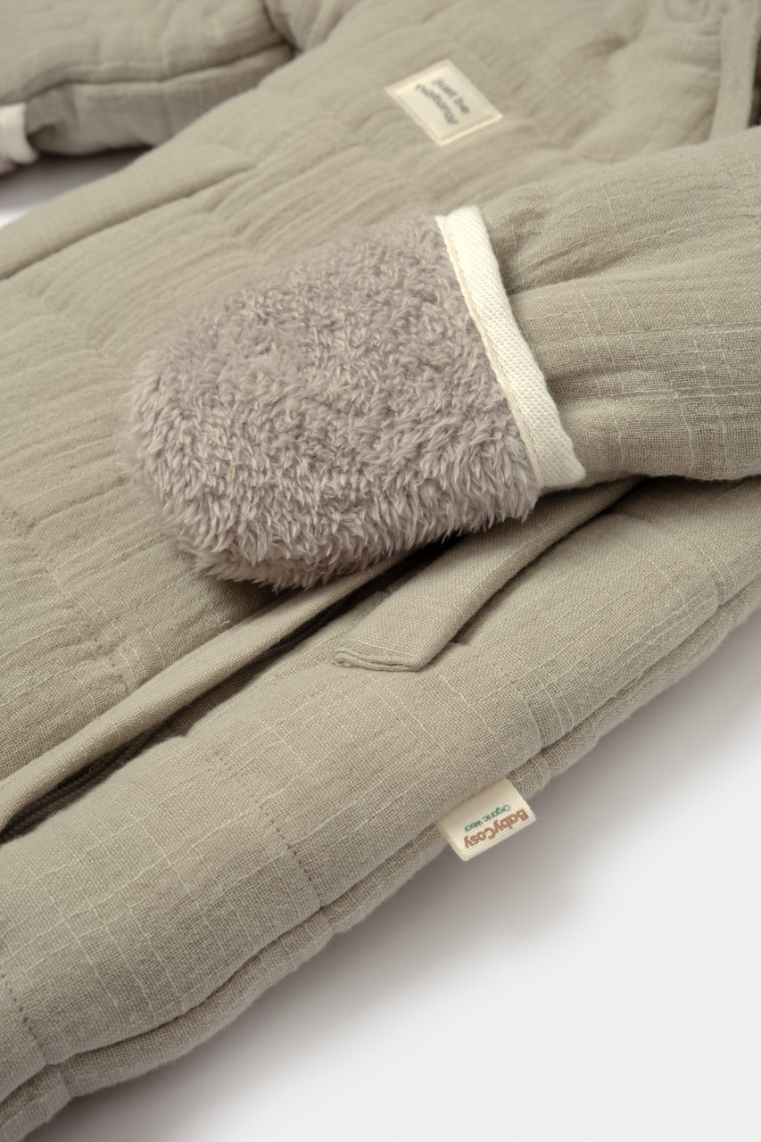 Salopeta de iarna pentru bebelusi, Winter muselin, Verde, BabyCosy - imagine 4