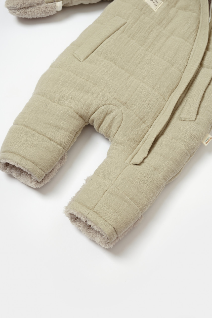 Salopeta de iarna pentru bebelusi, Winter muselin, Verde, BabyCosy - imagine 5