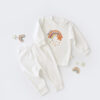 Set Curcubeu cu bluzita cu maneca lunga si pantaloni lungi din 80%bumbac organic si 20% poliester – Ecru, BabyCosy Set Curcubeu cu bluzita cu maneca lunga si pantaloni lungi din 80%bumbac organic si 20% poliester – Ecru, BabyCosy