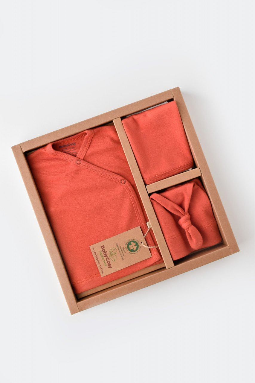 Set de 5 piese pentru nou nascut - 100% bumbac organic - Scortisoara, BabyCosy - imagine 10
