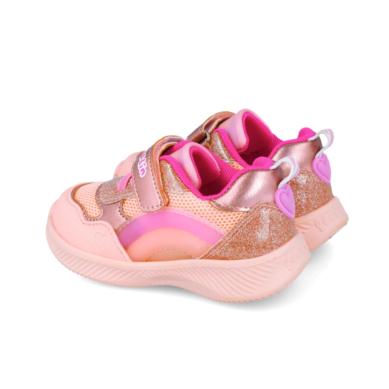 Sneakers cu leduri si curcubeu Garvalin 252801, roz - imagine 3
