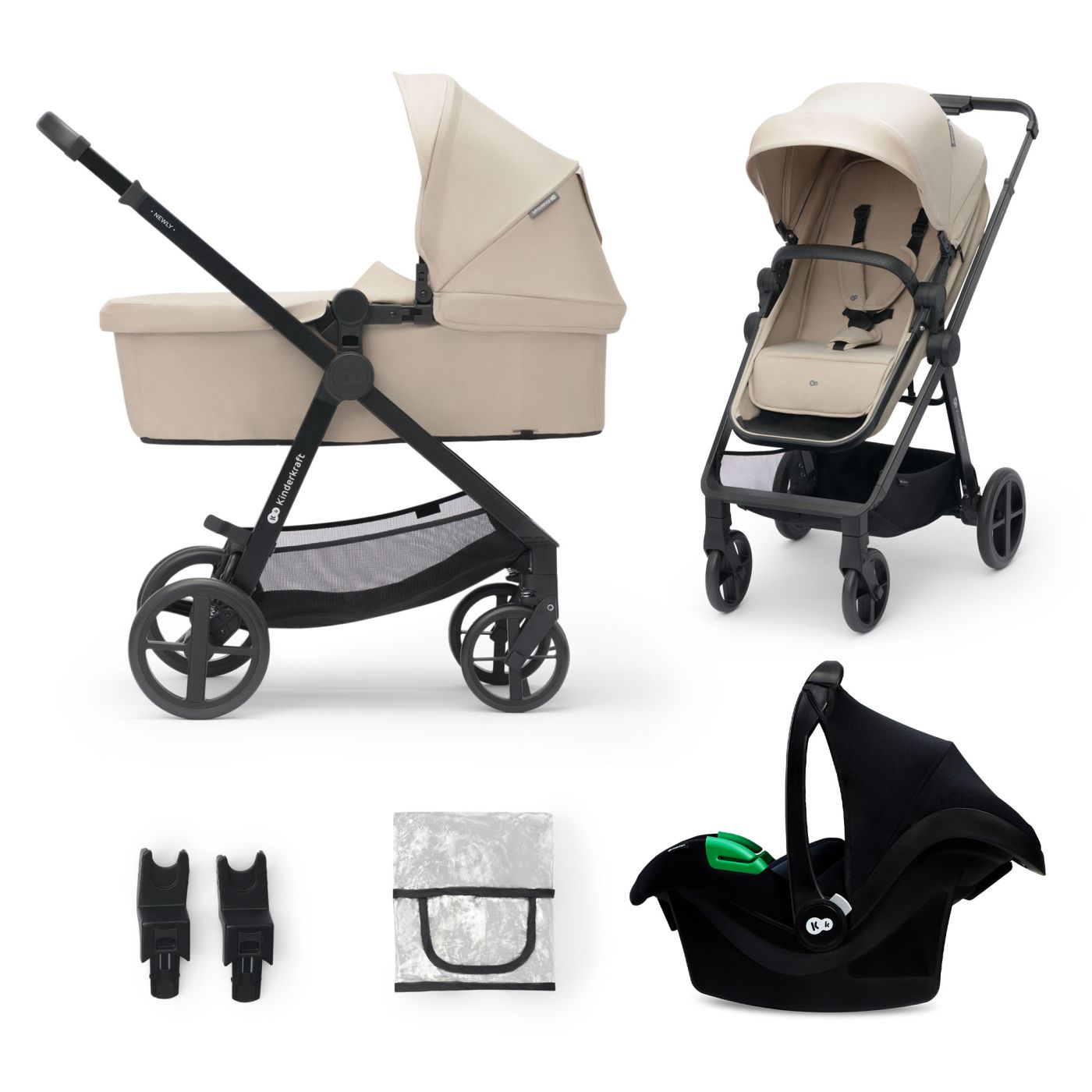 CARUCIOR KINDERKRAFT NEWLY, 3 IN 1, BEJ - imagine 4