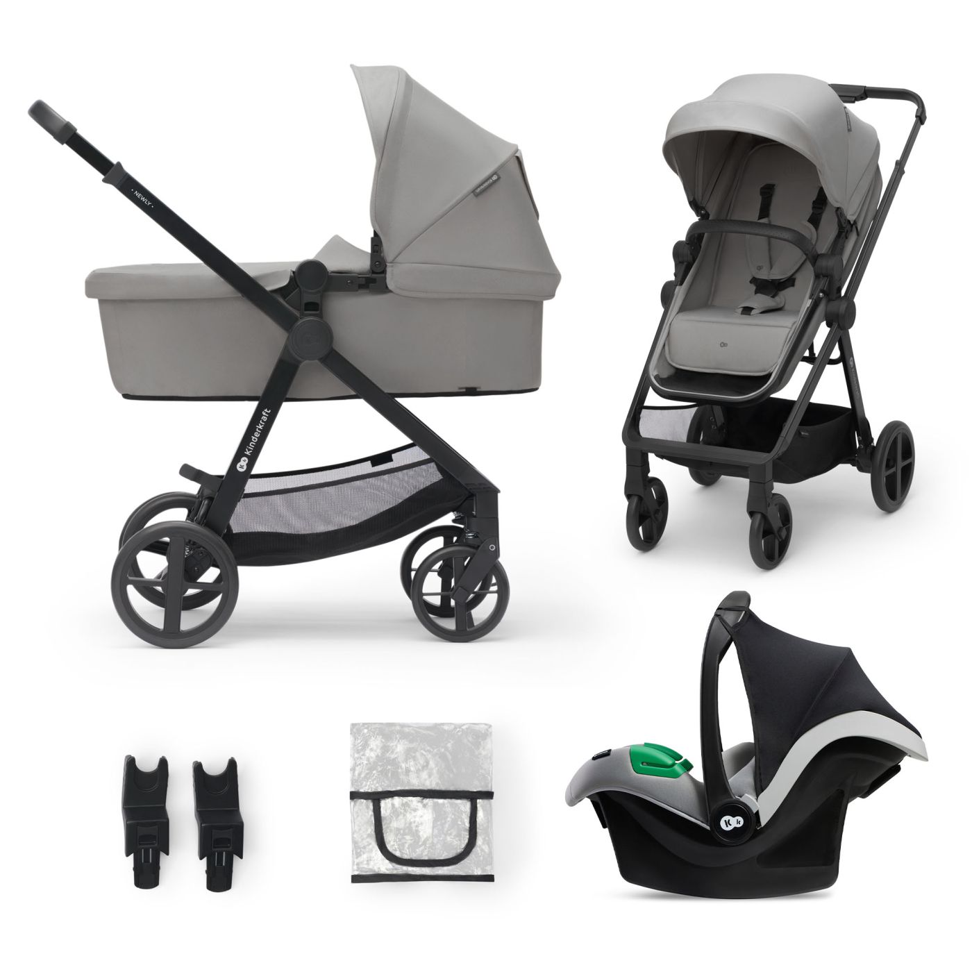 CARUCIOR KINDERKRAFT NEWLY, 3 IN 1, LIGHT GREY - imagine 4