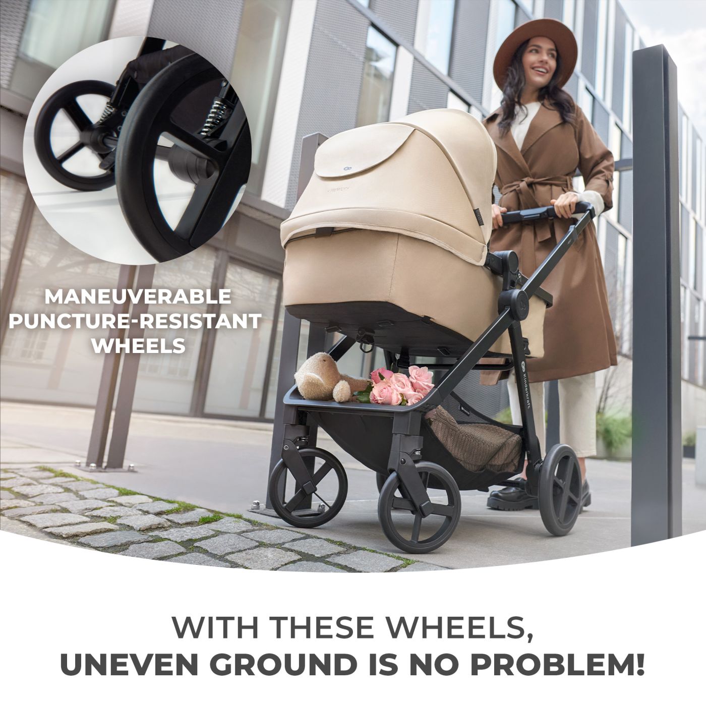 CARUCIOR KINDERKRAFT NEWLY, 3 IN 1, BEJ - imagine 6