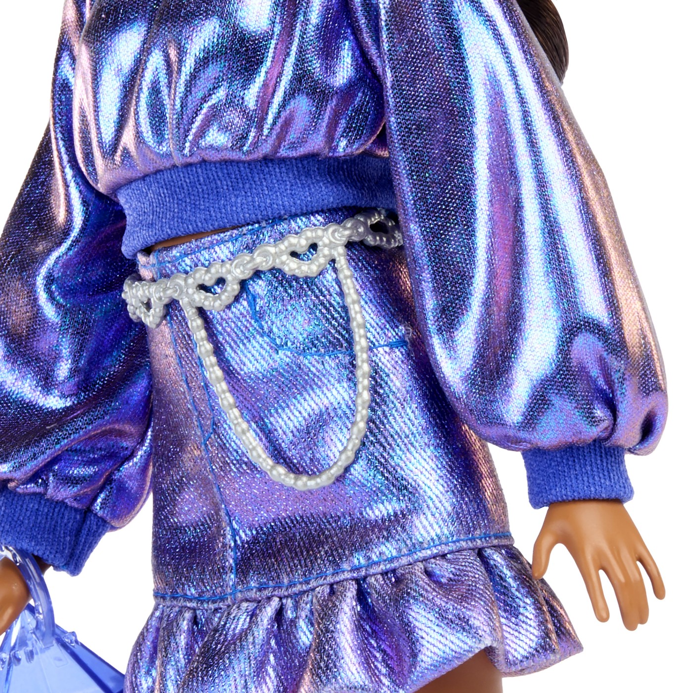 BARBIE DELUXE STYLE PAPUSA BARBIE ROCHIE ALBASTRU METALIZAT - imagine 5