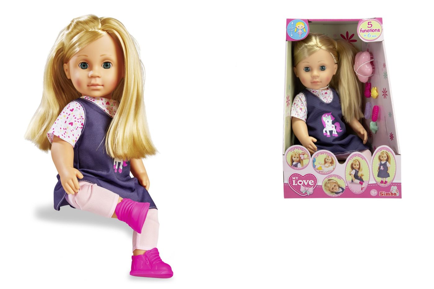 PAPUSA MY LOVE INTERACTIVA CU ACCESORII 43CM - imagine 2