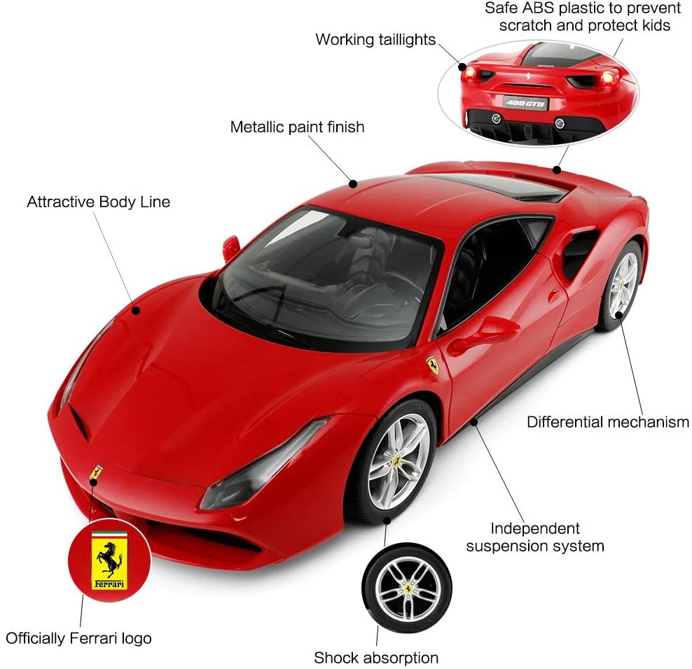 MASINA CU TELECOMANDA FERRARI 488 GTB SCARA 1 LA 14 - imagine 5