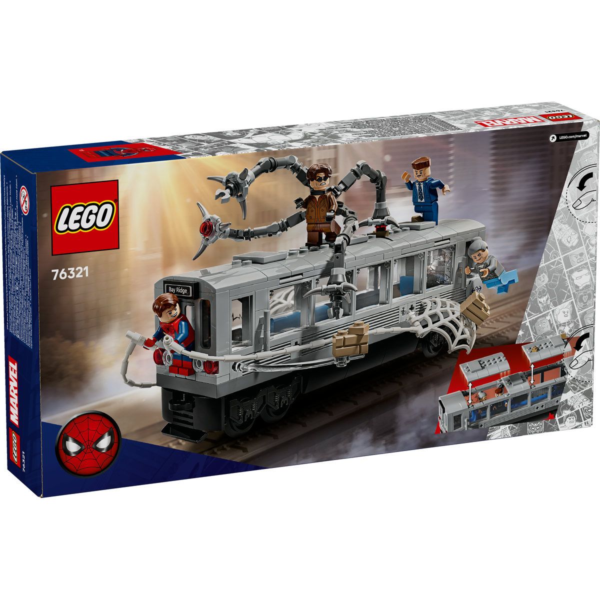 LEGO MARVEL LUPTA PE ACOPERISUL TRENULUI OMUL PAIANJEN SI DOC OCK 76321 - imagine 8