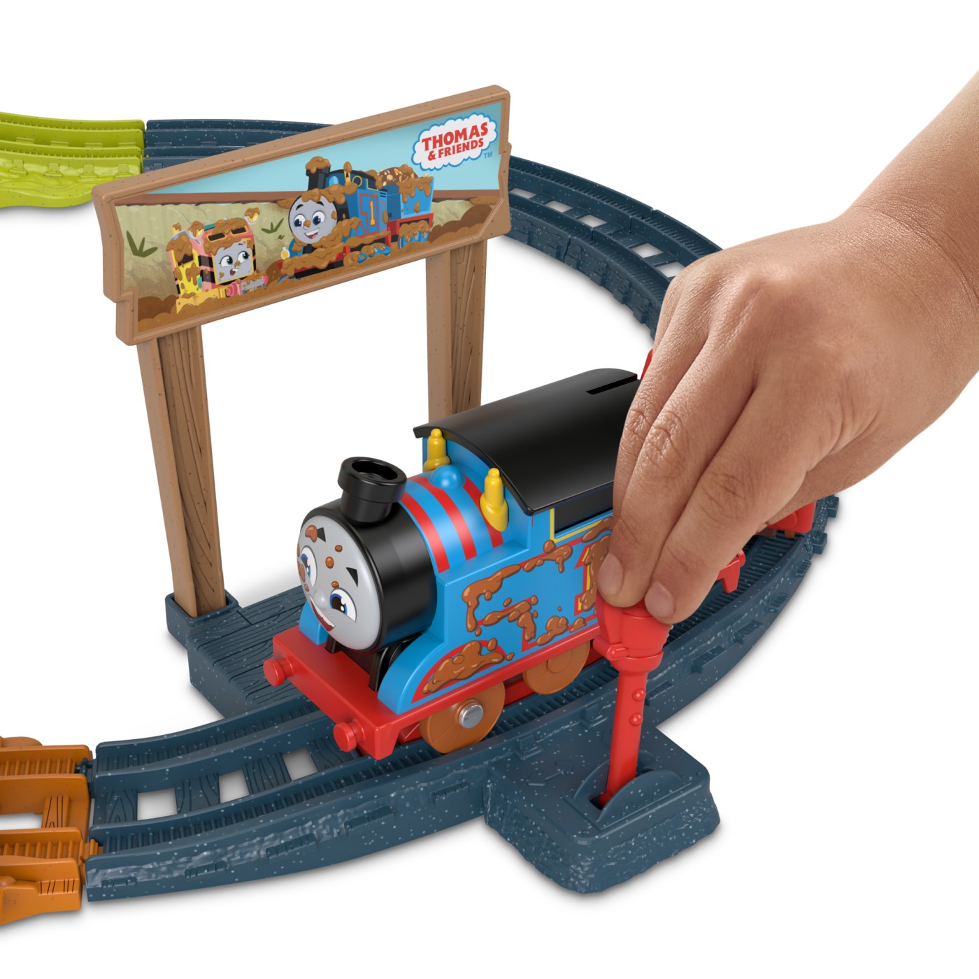 THOMAS SET DE JOACA CU LOCOMOTIVA MUDDY MOTORIZATA SI ACCESORII - imagine 3