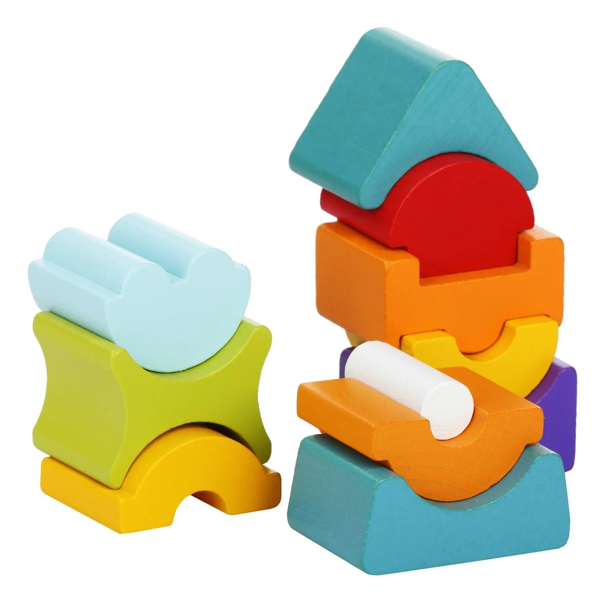 Jucarie din lemn, Cubika, Set constructii Turn 11 piese - imagine 2