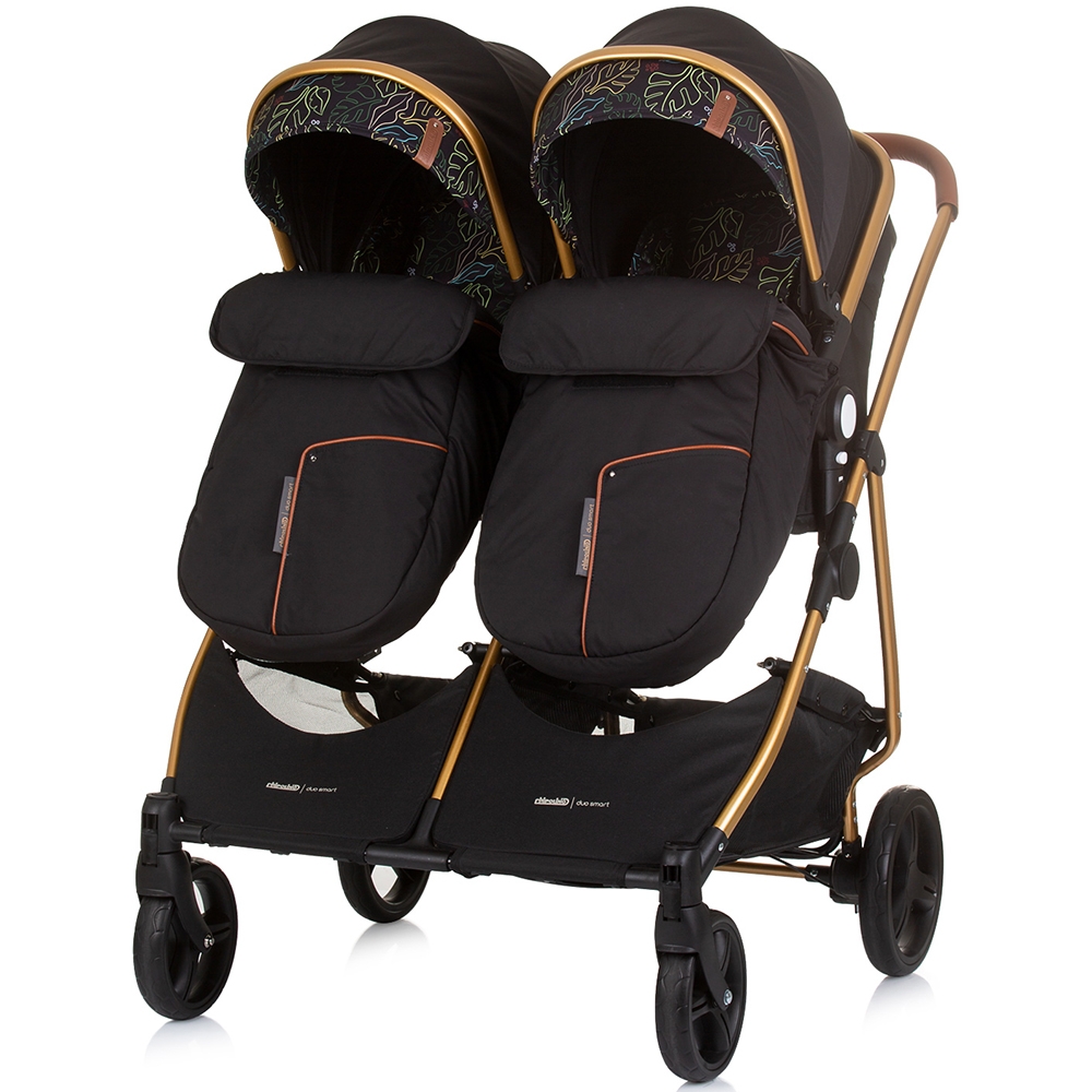 Carucior gemeni Chipolino Duo Smart 2 in 1 obsidian leaves - imagine 7