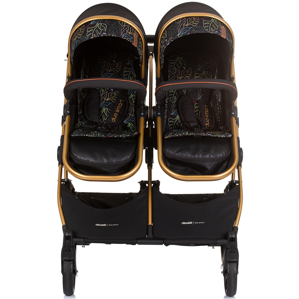 Carucior gemeni Chipolino Duo Smart 2 in 1 obsidian leaves - imagine 8