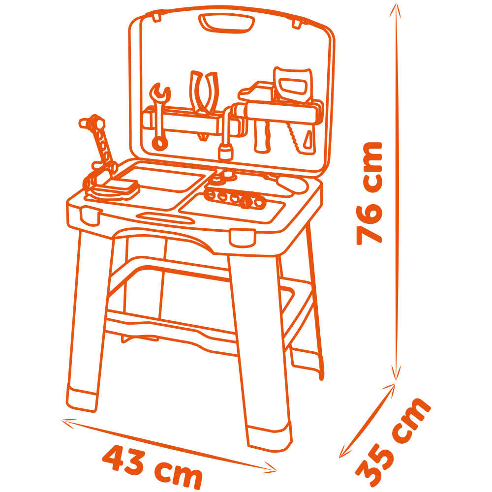 Atelier Smoby Black & Decker Bricolo Smart Workbench cu 33 accesorii Atelier Smoby Black & Decker Bricolo Smart Workbench cu 33 accesorii