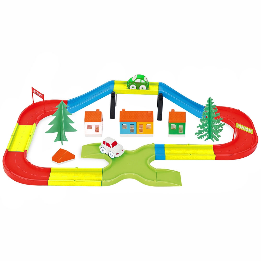 Pista de masini Pilsan Bridge yellow roads Pista de masini Pilsan Bridge yellow roads