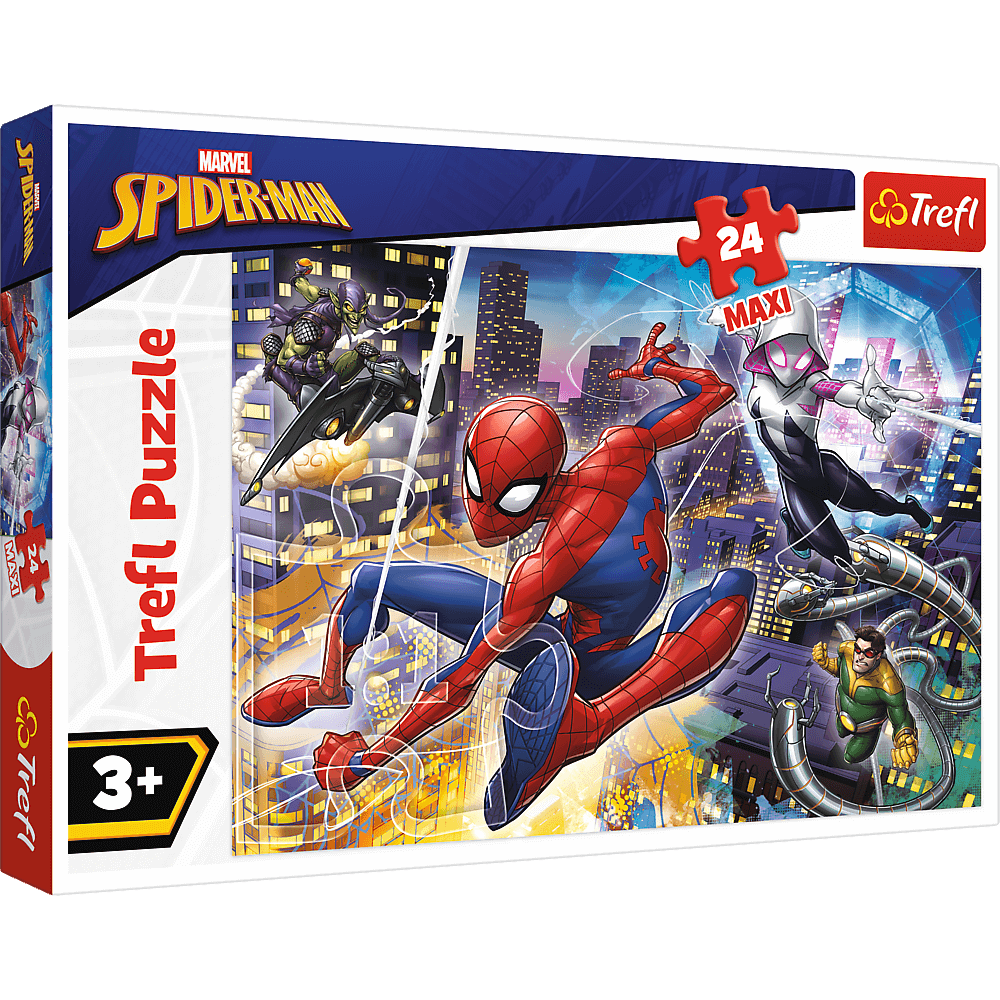 Puzzle Trefl Maxi Marvel Spider Man, Curajosul Spider Man 24 piese Puzzle Trefl Maxi Marvel Spider Man, Curajosul Spider Man 24 piese