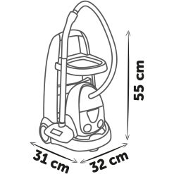 Set curatenie cu troller si aspirator Smoby Rowenta maro cu 8 accesorii