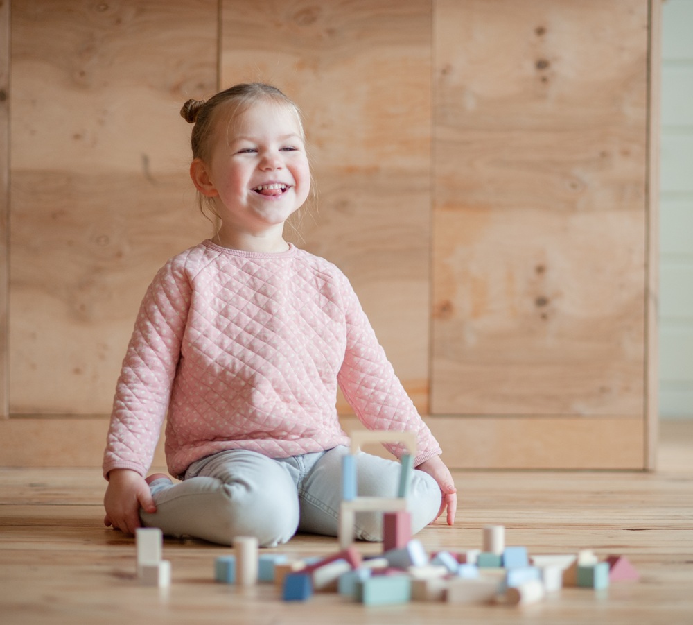 Jucarie din lemn, Cubika, Kit 50 de piese de constructie - Pastel - imagine 2