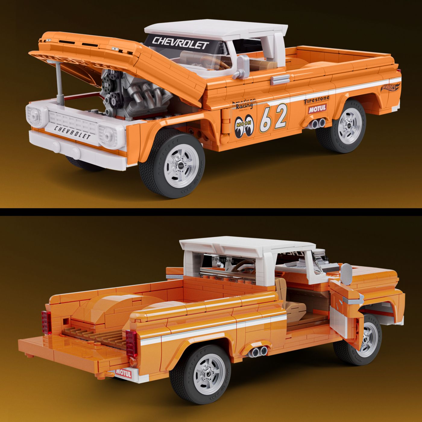 HOT WHEELS ELITE SERIES SET DE CONSTRUCTII CAMIONETA PERSONALIZATA CHEVROLET 1962 - imagine 9