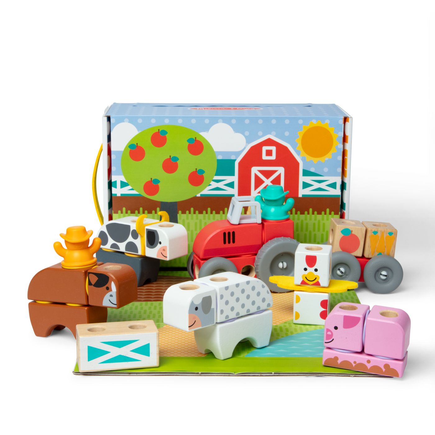 MELISSA AND DOUG SET DE CONSTRUCTIE DIN LEMN FERMA - imagine 2