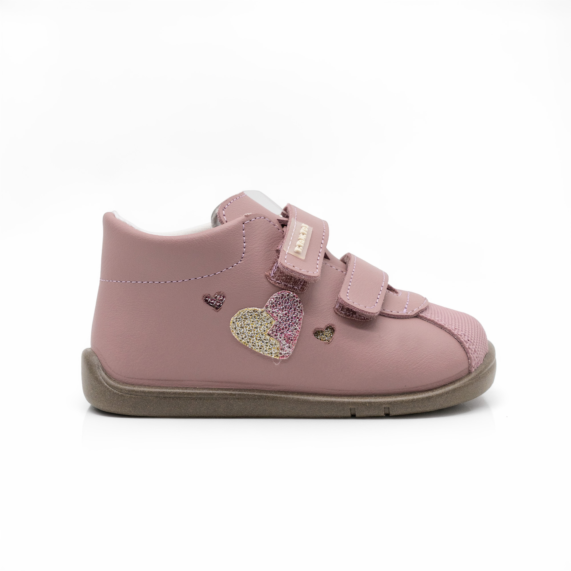 Pantofi fete B500 Ana Maria –culoare roz, din piele , talpa flexibila, închidere velcro - imagine 2