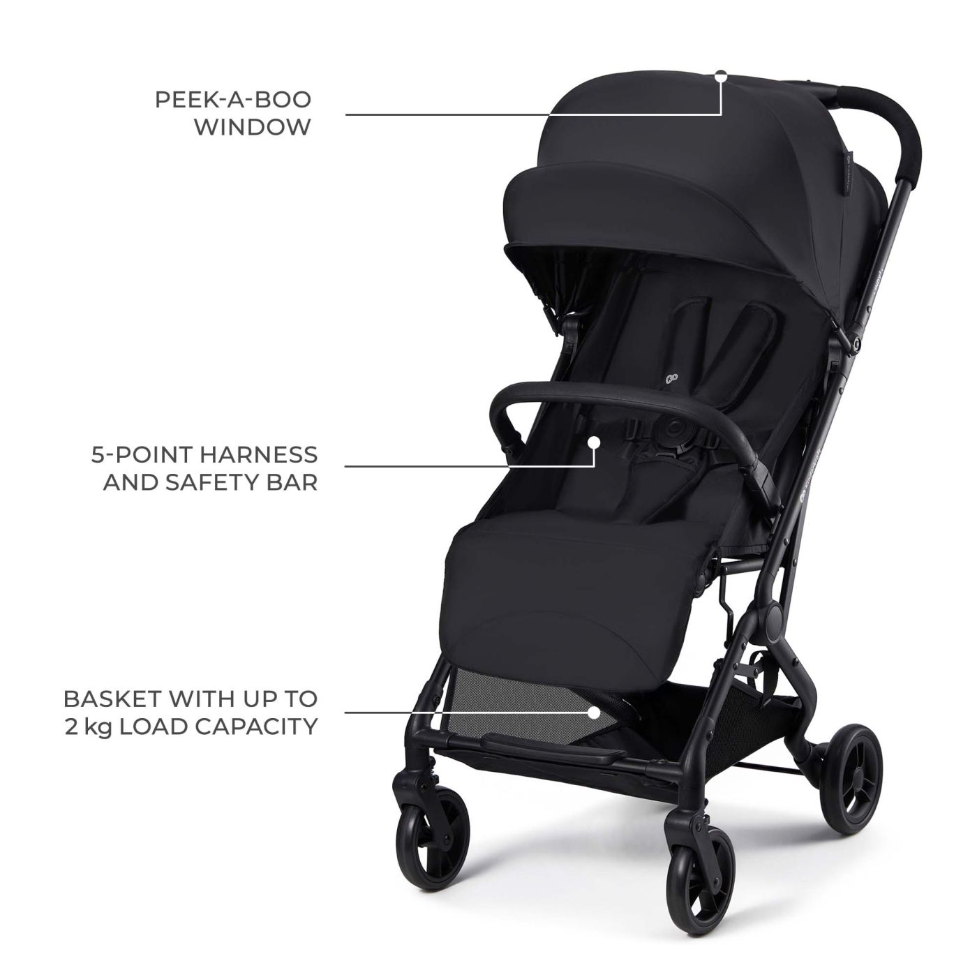 CARUCIOR SPORT KINDERKRAFT INDY3, COAL BLACK - imagine 5