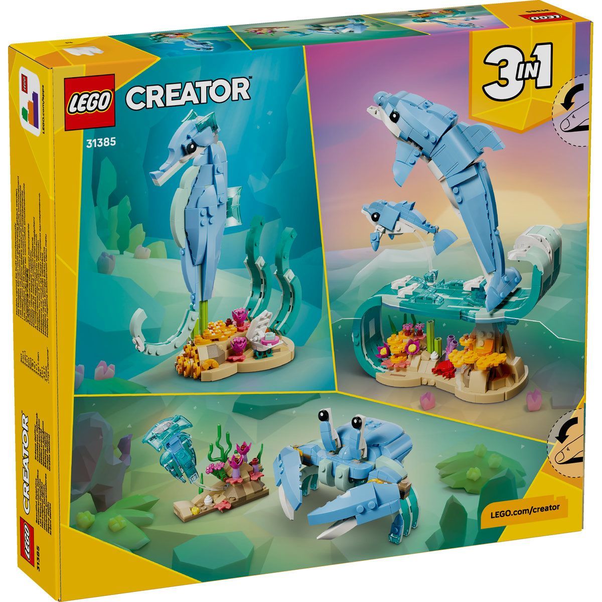LEGO CREATOR ANIMALE MARINE DELFINI SUPERBI 31385 - imagine 10