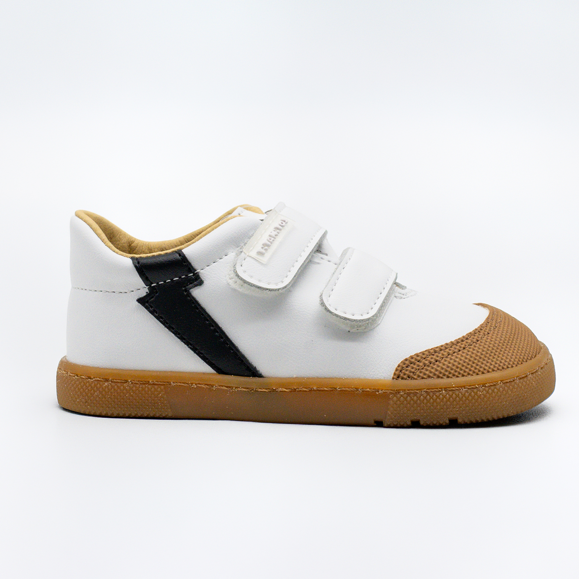 Pantofi barefoot baieti CRB540 Rafale – Blanco Negro, piele naturală, talpă plată - imagine 3