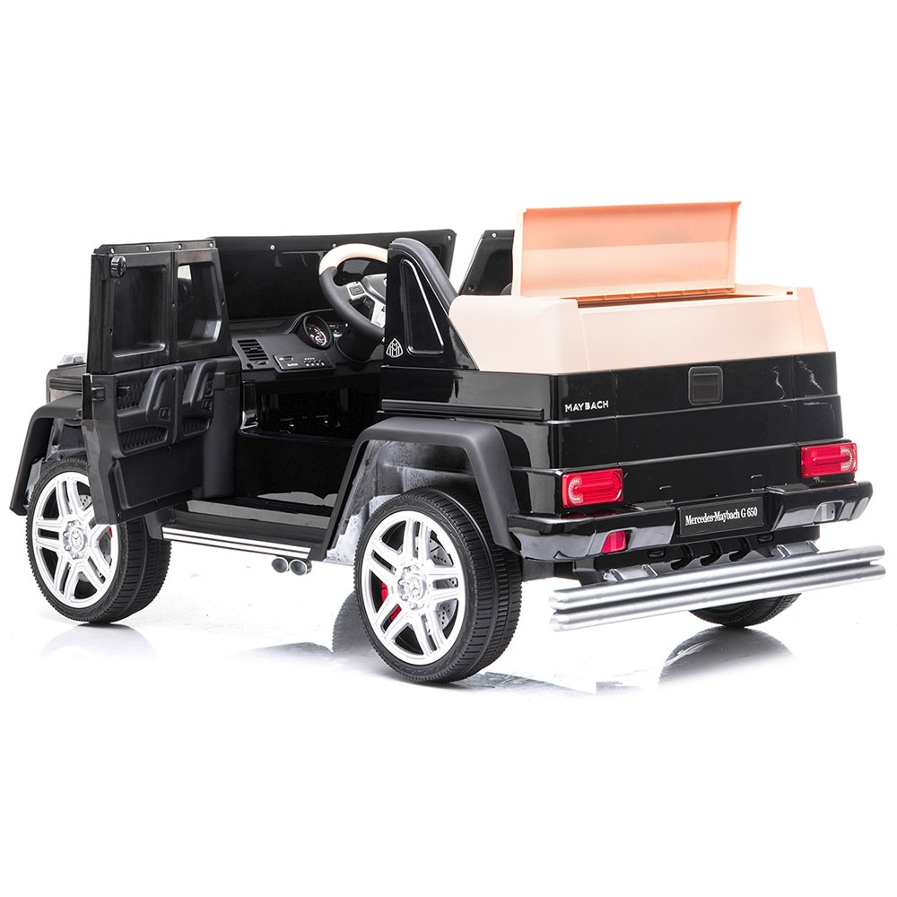 Masinuta electrica Chipolino SUV Mercedes Maybach G650 black cu scaun din piele si roti EVA - imagine 8