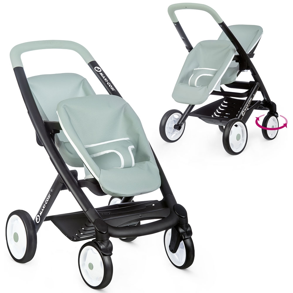 Carucior pentru papusi Smoby Maxi Cosi Twin albastru - imagine 2