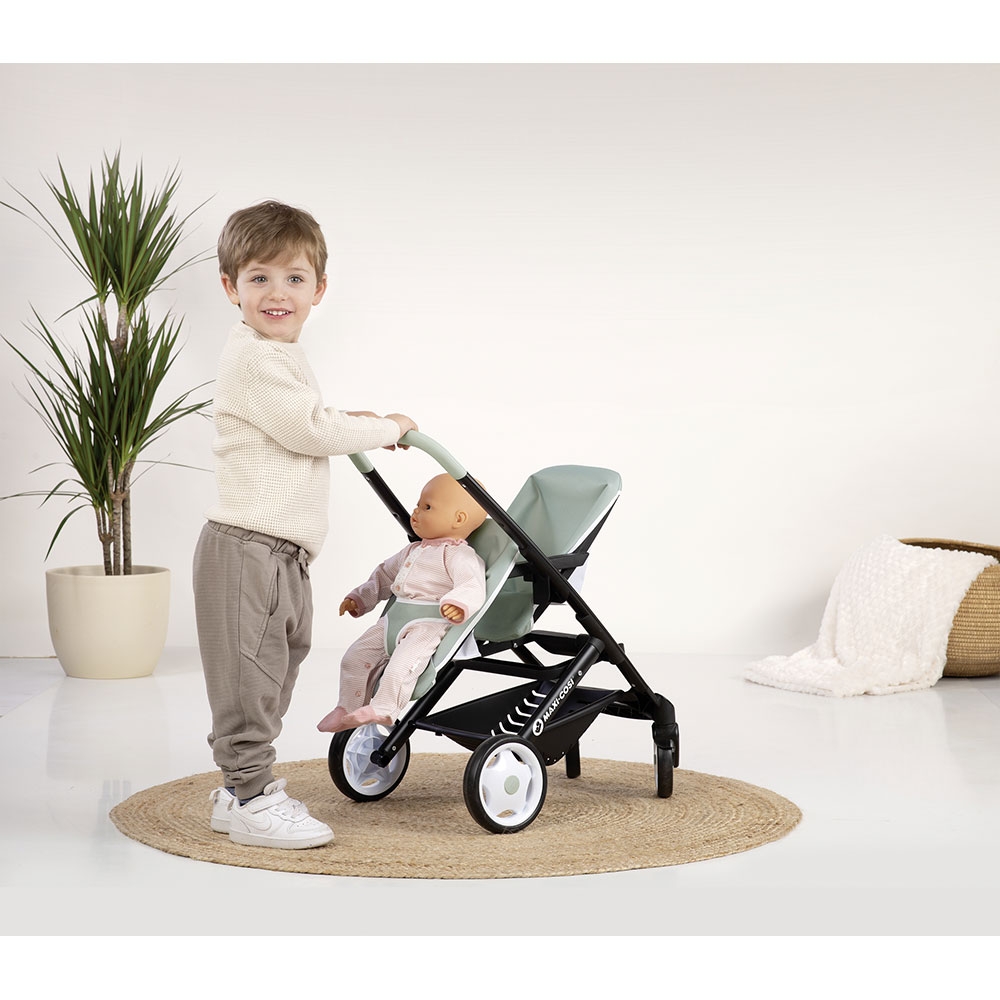 Carucior pentru papusi Smoby Maxi Cosi Twin albastru - imagine 3