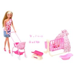 Set Simba Steffi Love New Born Baby Set papusa 29 cm, 1 bebelus si accesorii Set Simba Steffi Love New Born Baby Set papusa 29 cm, 1 bebelus si accesorii