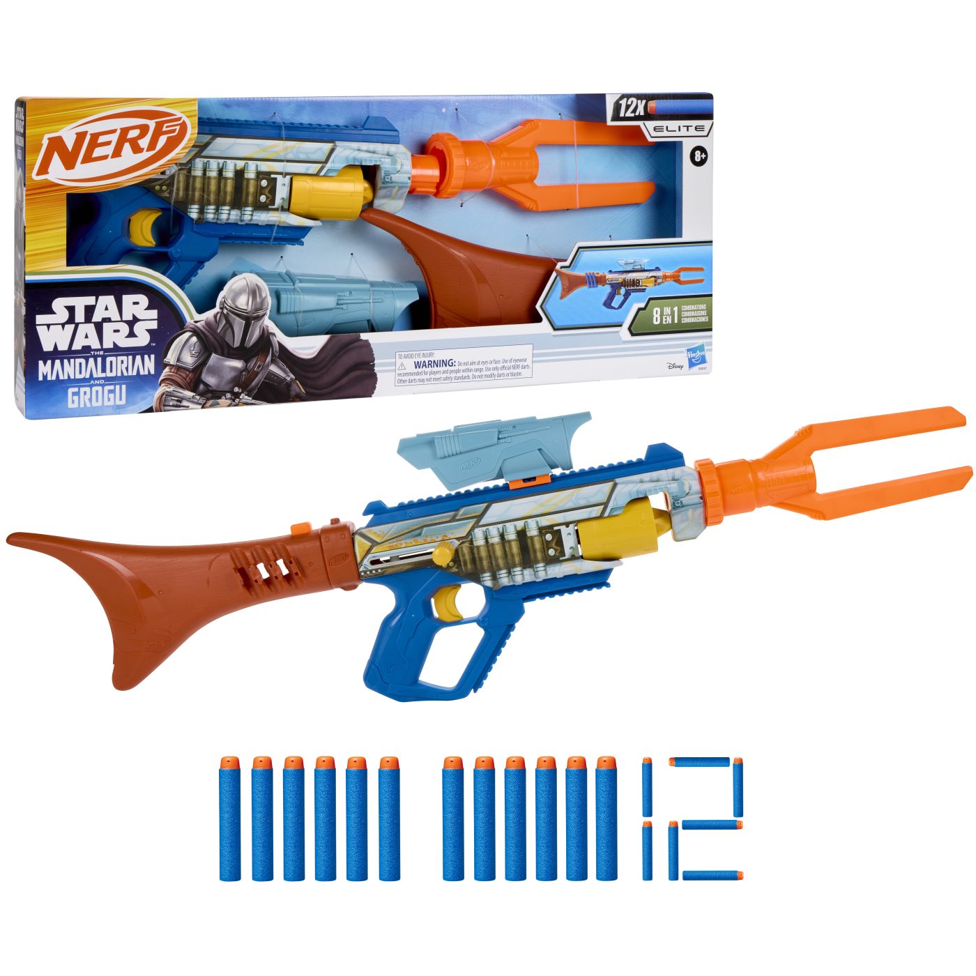 NERF BLASTER ELITE STAR WARS MANDALORIAN SI GROGU 8IN1 - imagine 3